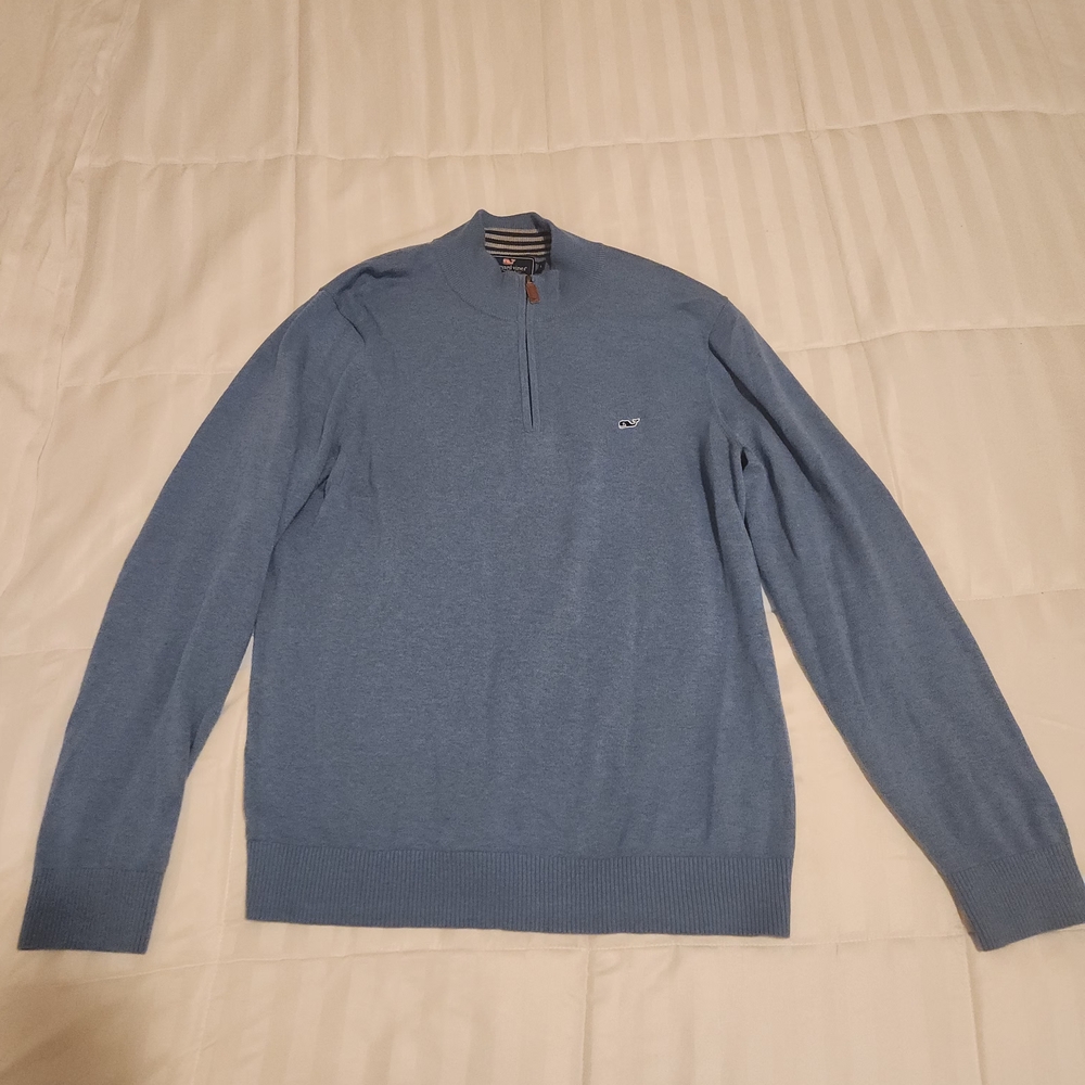 Vineyard Vines Men's Blue Zip-Up Sweater